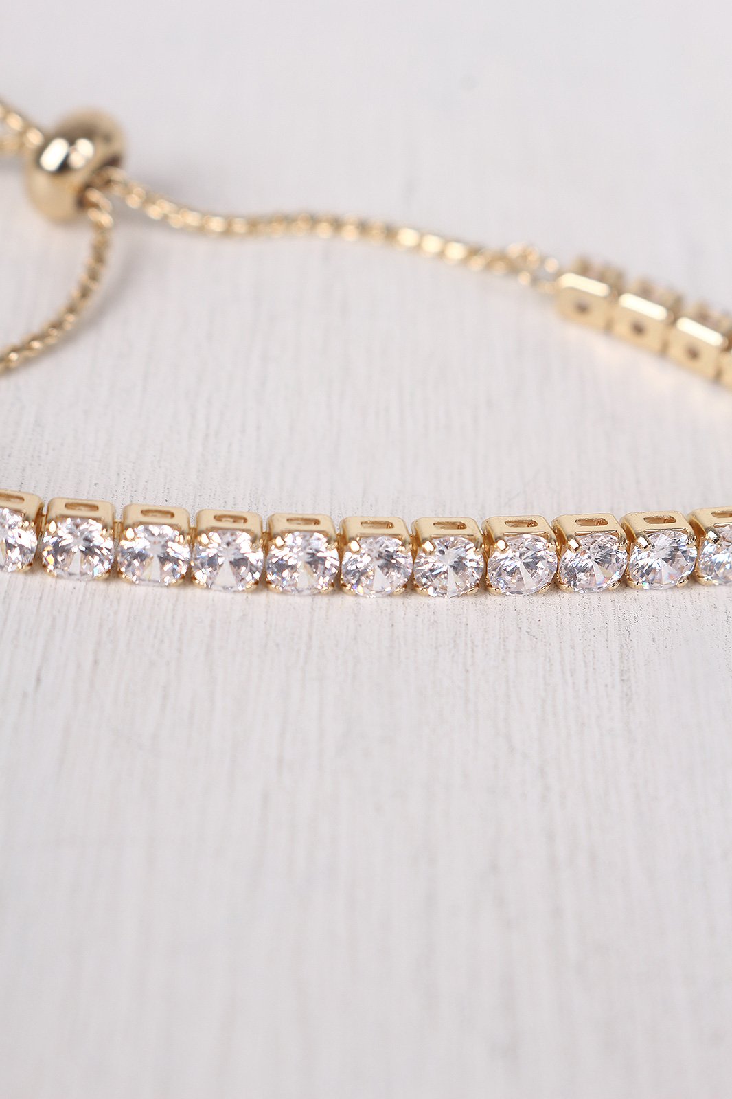 Cubic Zirconia Pull Tie Bracelet