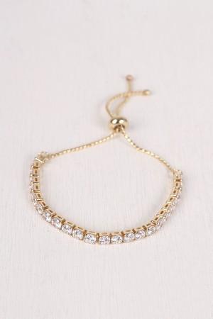 Cubic Zirconia Pull Tie Bracelet