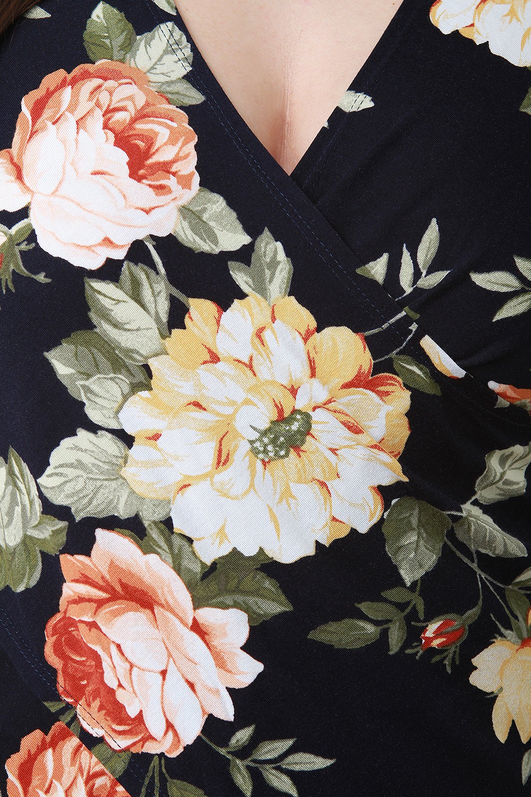 Surplice Wrap Mock Neck Asymmetrical Top