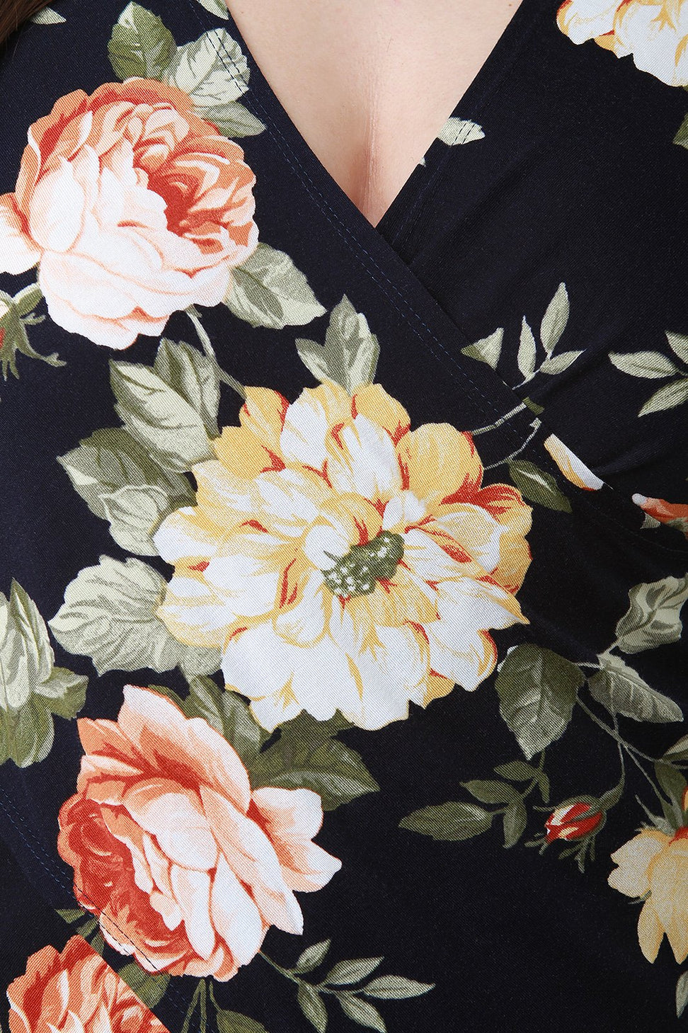 Surplice Wrap Mock Neck Asymmetrical Top