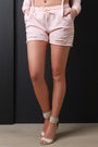 Distressed Terry Knit Drawstring Shorts - NoveltyOne