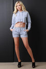 Distressed Terry Knit Drawstring Shorts - NoveltyOne
