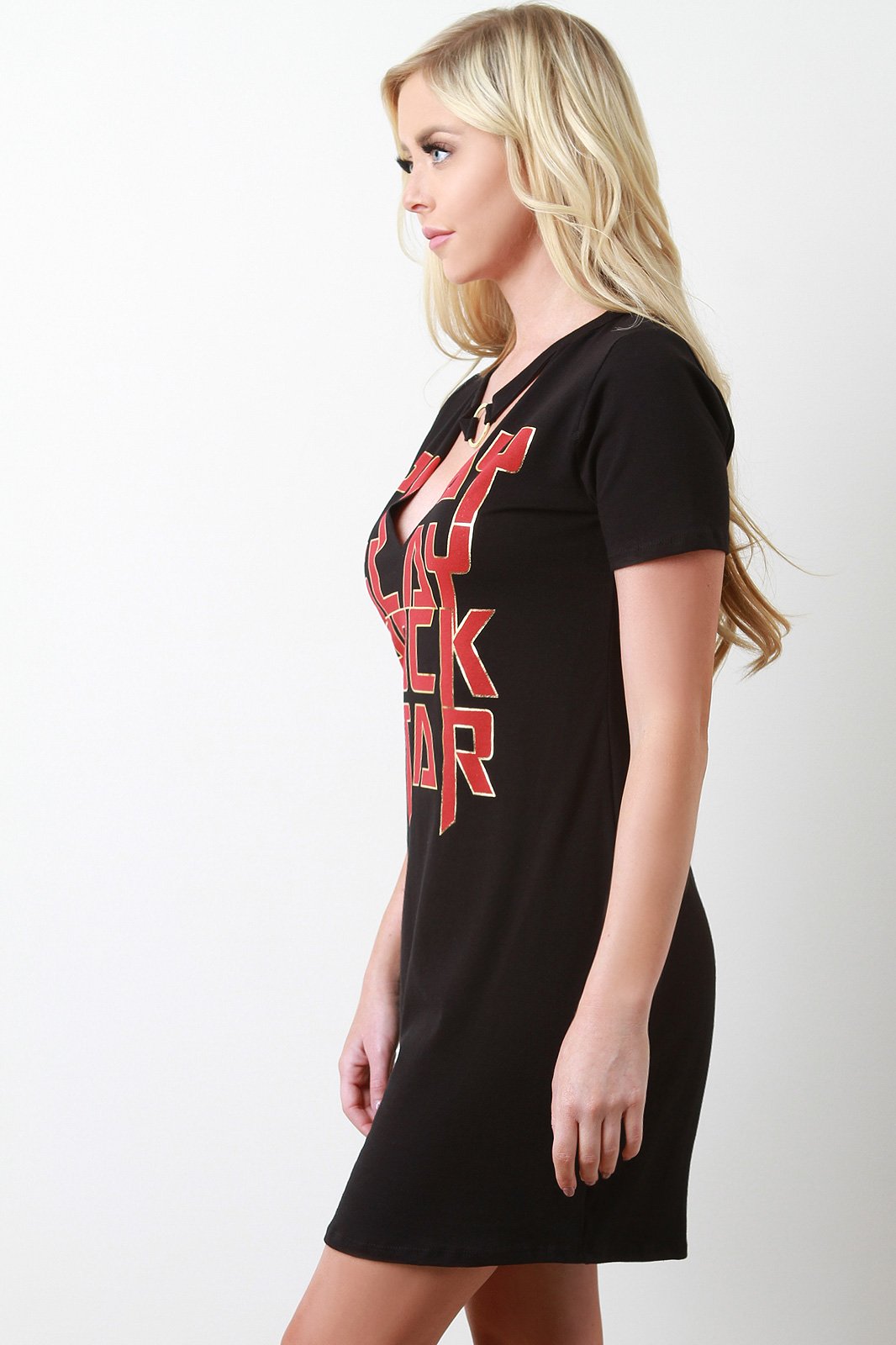 Slay Rock Star O-Ring Accent Dress