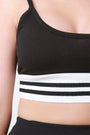 Stripe Rib Knit Trim Crop Top