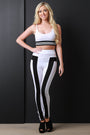 Stripe Rib Knit Trim Crop Top