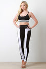 Two-Tone High-Waisted Stretch Pants