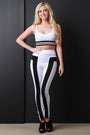 Two-Tone High-Waisted Stretch Pants