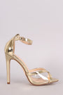 Metallic Clear Inset Ankle Strap Stiletto Heel