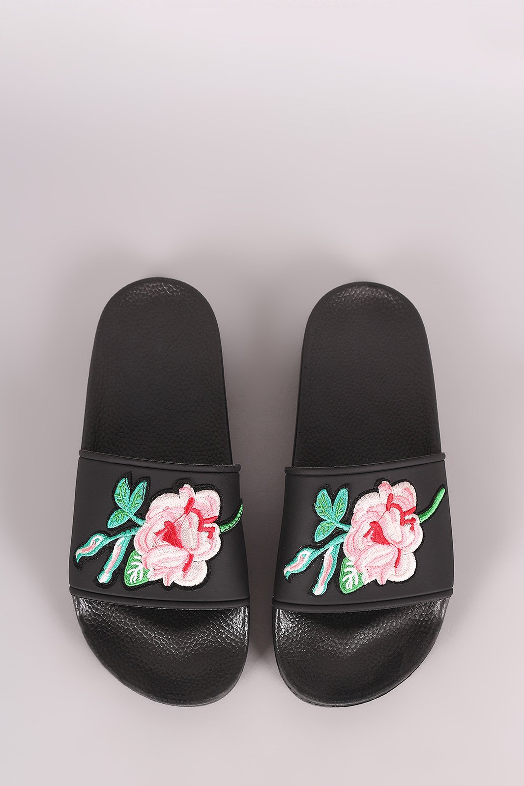 Embroidery Floral Jelly Slide Sandal