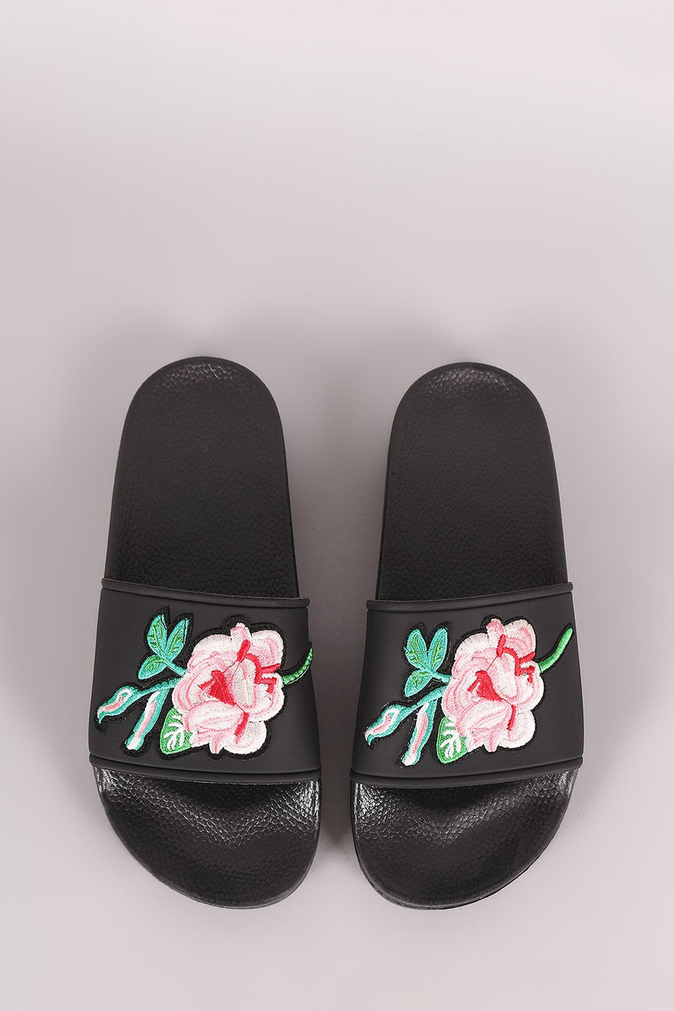 Embroidery Floral Jelly Slide Sandal