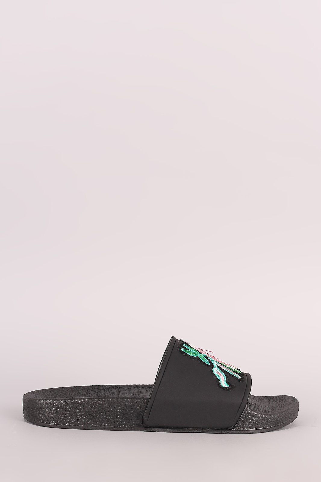 Embroidery Floral Jelly Slide Sandal