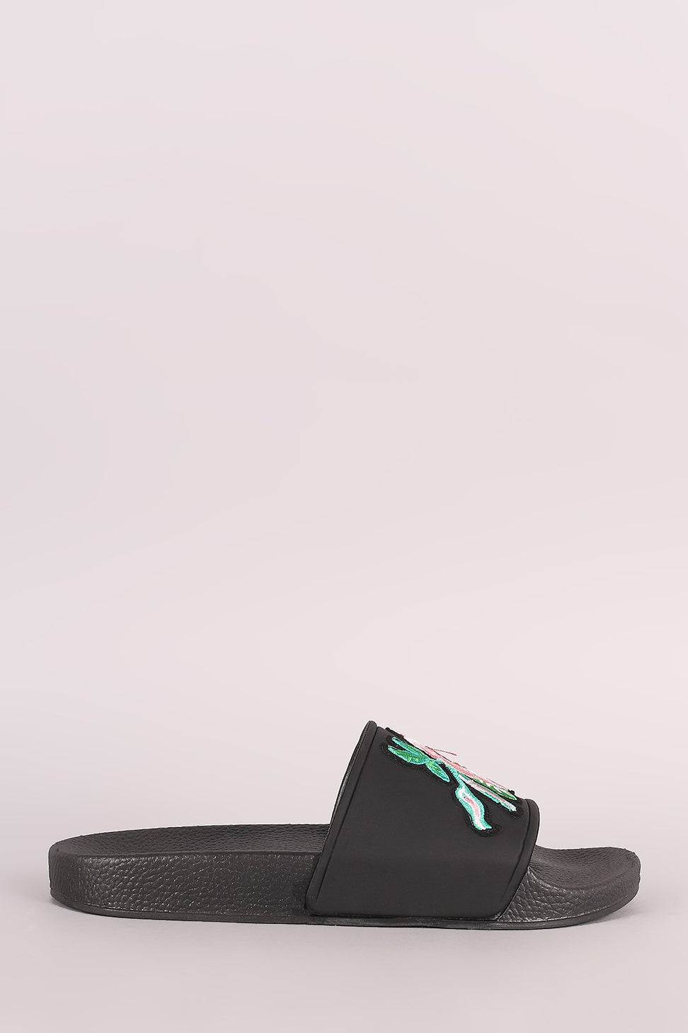 Embroidery Floral Jelly Slide Sandal