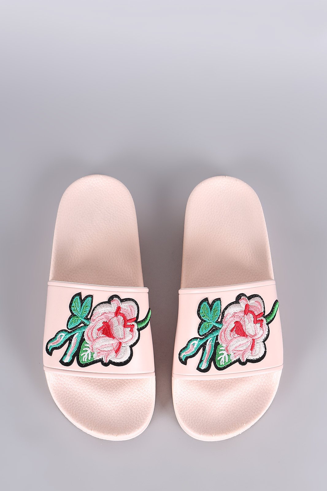 Embroidery Floral Jelly Slide Sandal