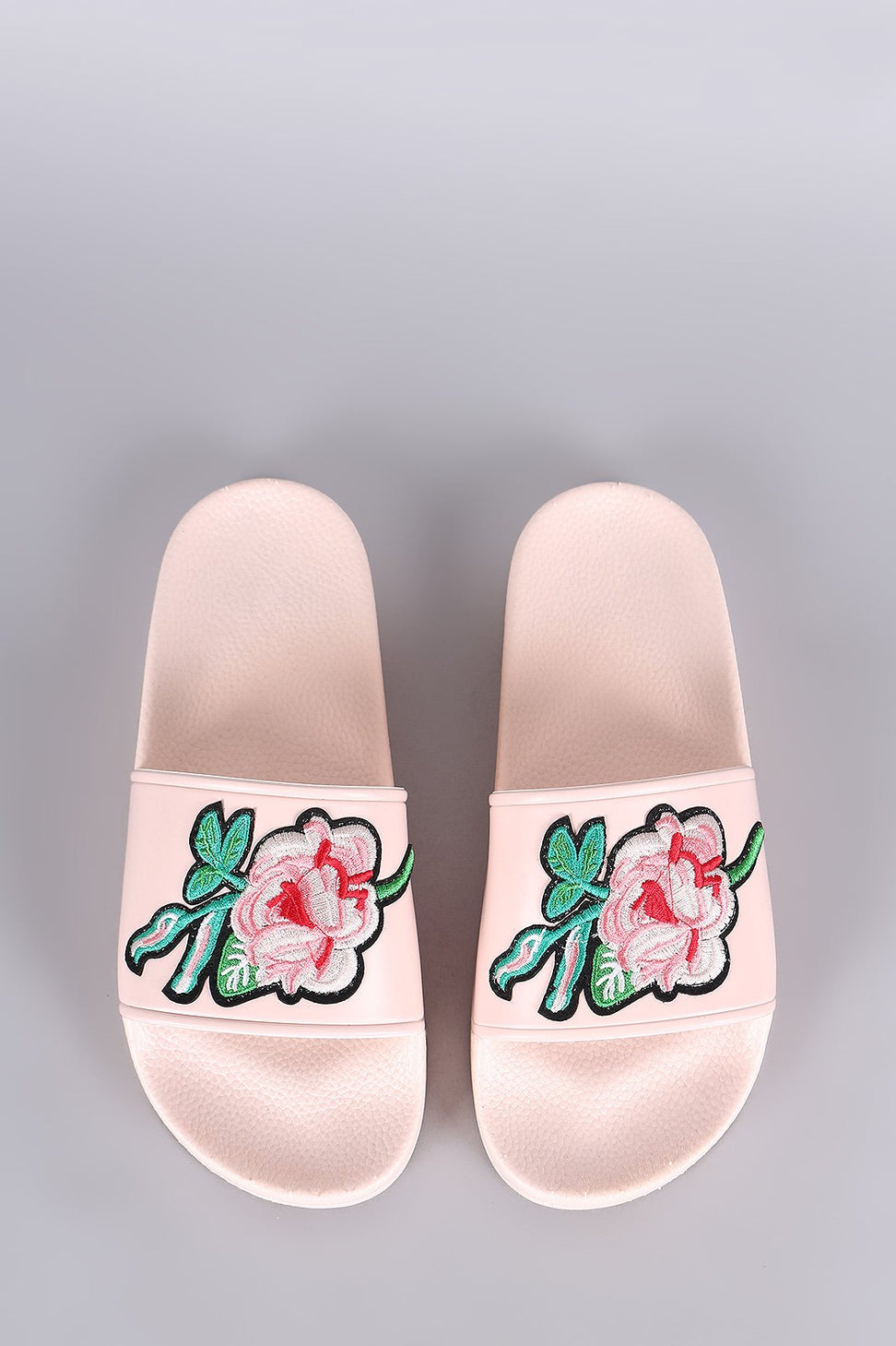 Embroidery Floral Jelly Slide Sandal