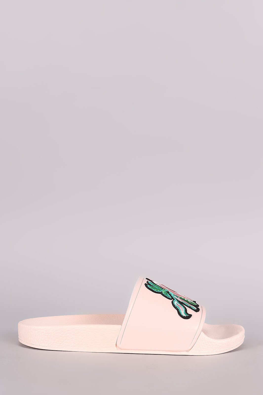 Embroidery Floral Jelly Slide Sandal