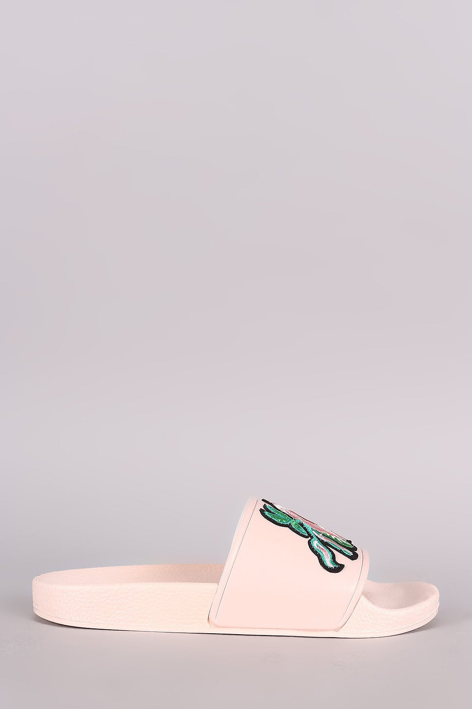 Embroidery Floral Jelly Slide Sandal