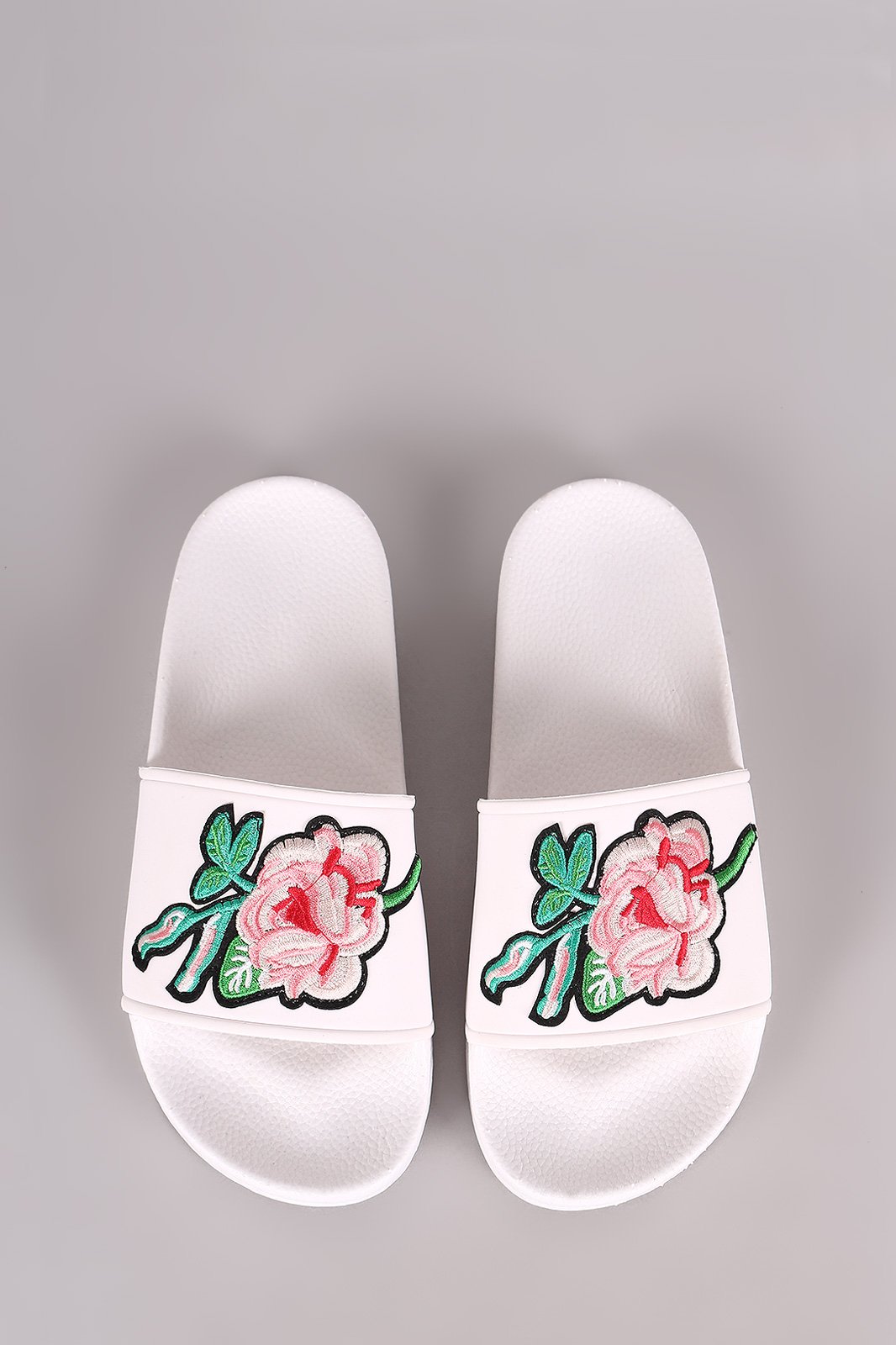 Embroidery Floral Jelly Slide Sandal