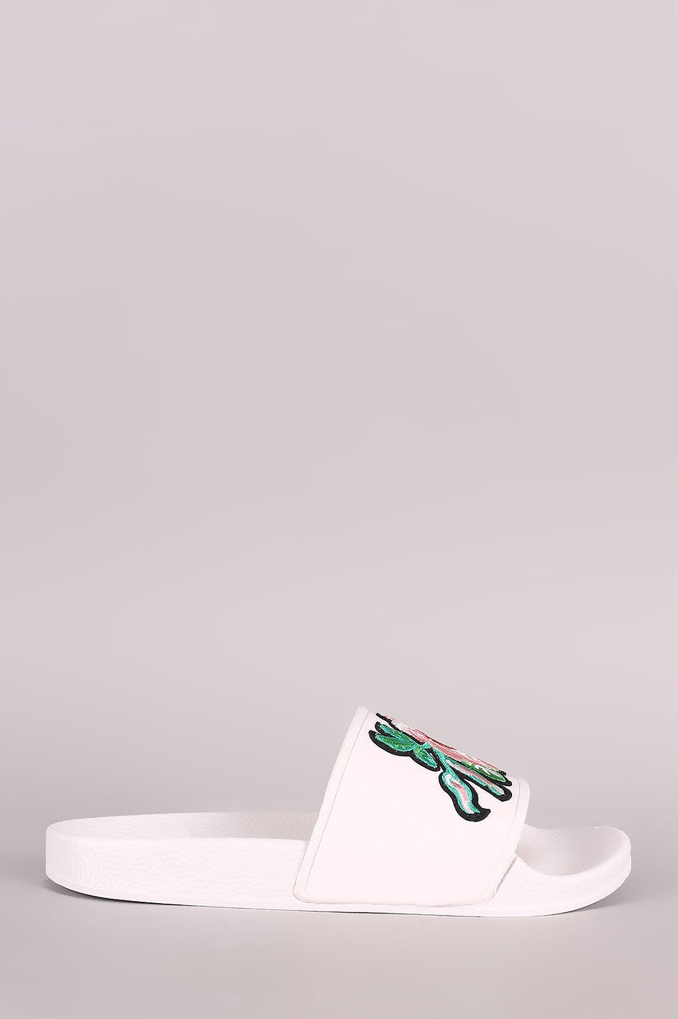 Embroidery Floral Jelly Slide Sandal