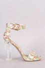 Delicious Oriental Embroidered Chunky Clear Heel