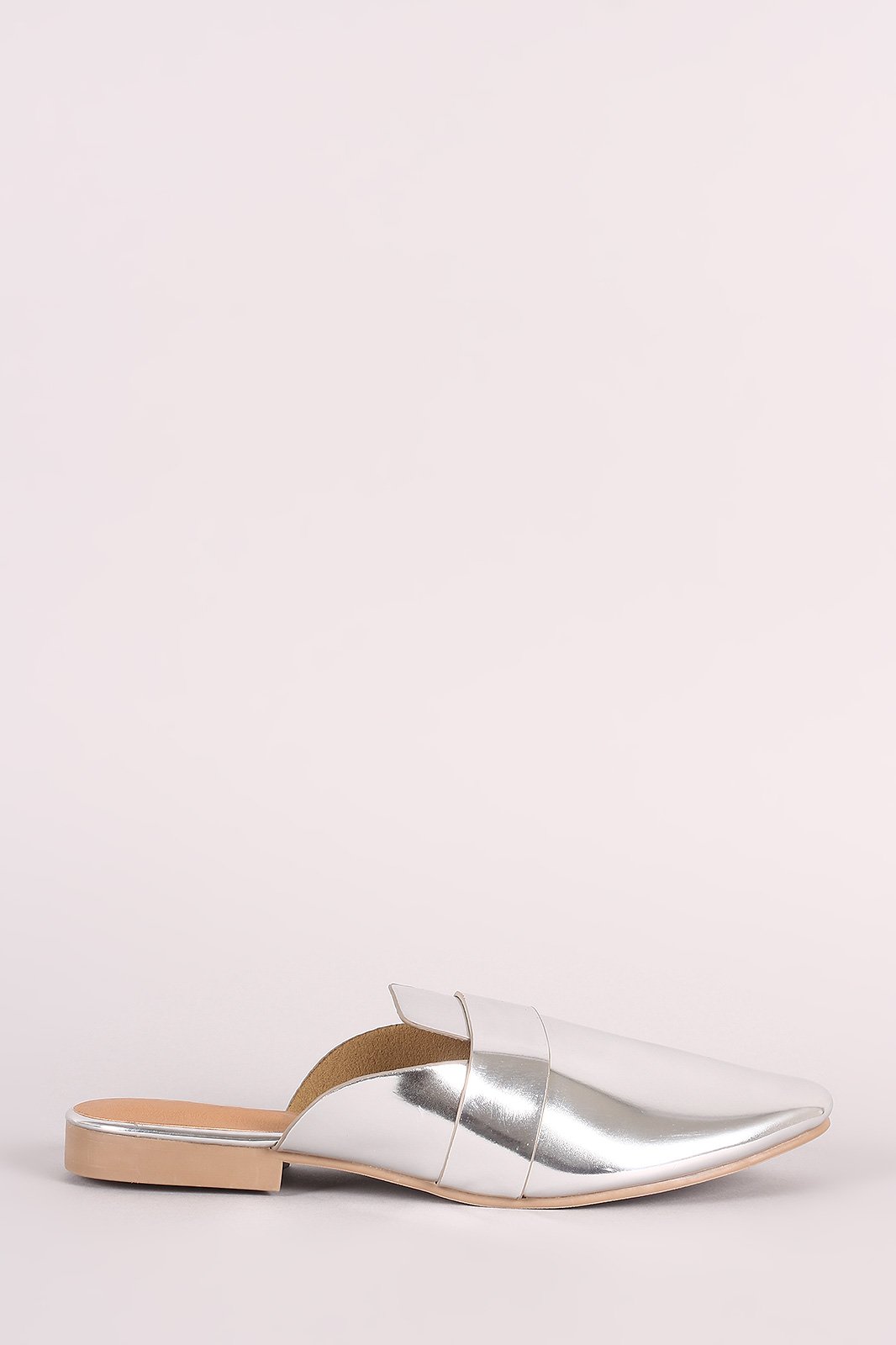 Qupid Metallic Slip-On Loafer Flat