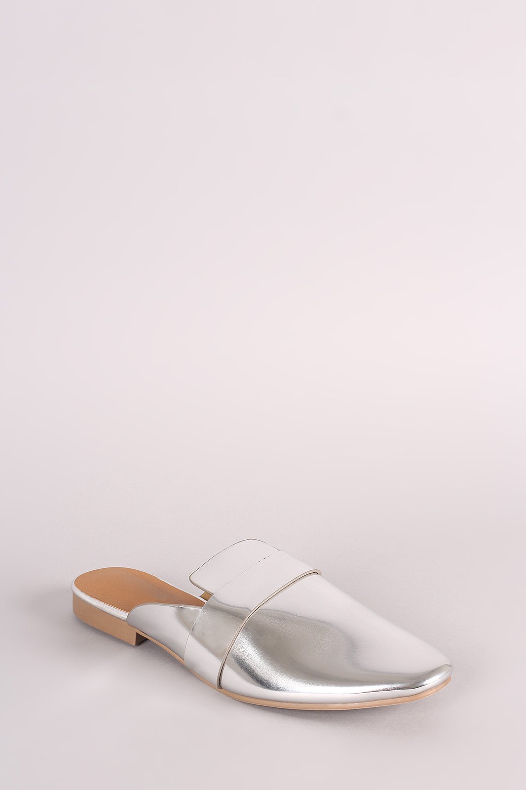 Qupid Metallic Slip-On Loafer Flat