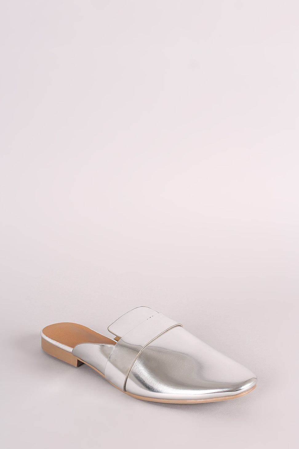 Qupid Metallic Slip-On Loafer Flat