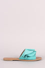 Wild Diva Lounge Suede Ruffle Slide Sandal