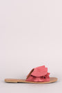 Wild Diva Lounge Suede Ruffle Slide Sandal