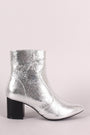 Wild Diva Lounge Cracked Chunky Heeled Booties