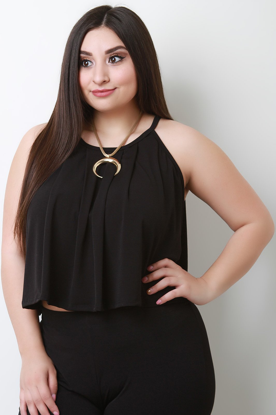 Pleated Flowy Cami Crop Top