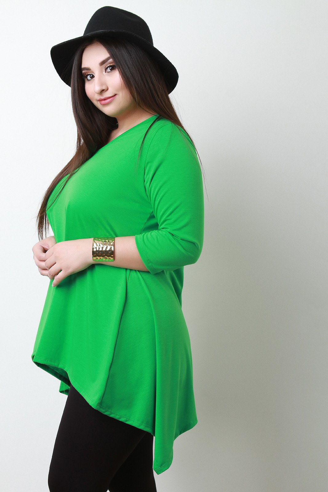 Simple V-Neck Handkerchief Top