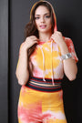 Sunset Tie-Dye Hoodie Crop Top
