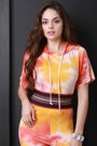 Sunset Tie-Dye Hoodie Crop Top