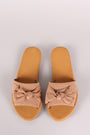 Bamboo Suede Knotted Bow Slide Sandal