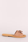 Bamboo Suede Knotted Bow Slide Sandal