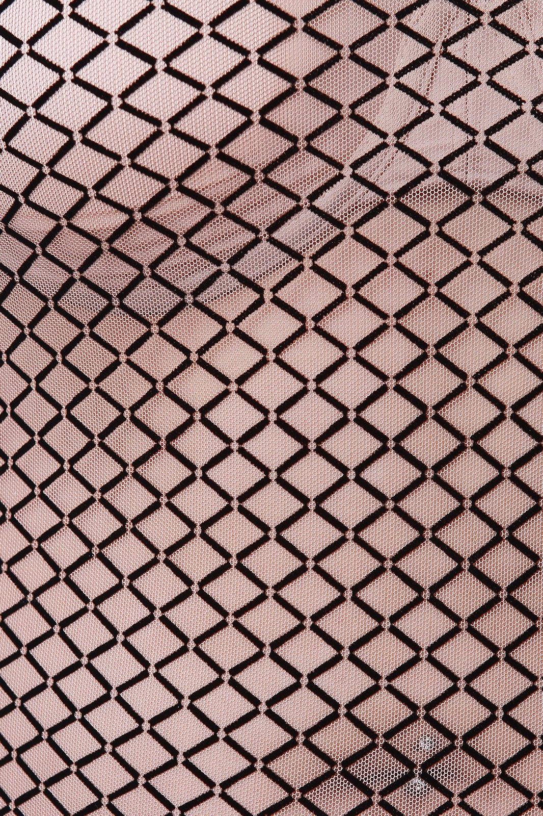 Diamond Pattern Long Sleeve Mesh Midi Dress - NoveltyOne