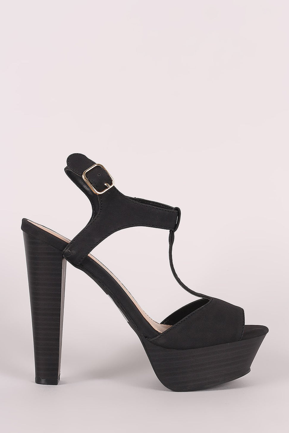 Breckelle T-Strap Platform Chunky Heel