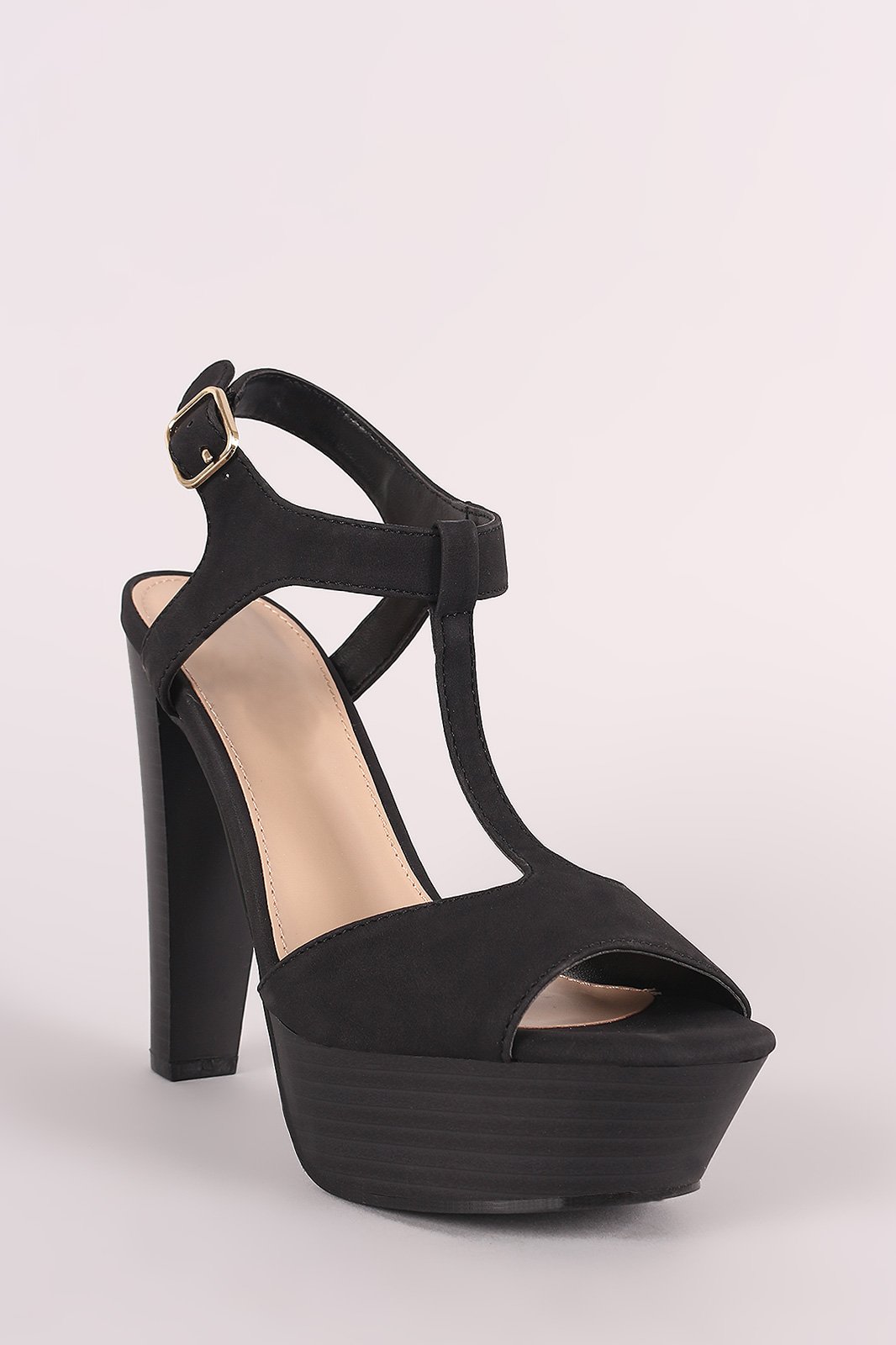 Breckelle T-Strap Platform Chunky Heel