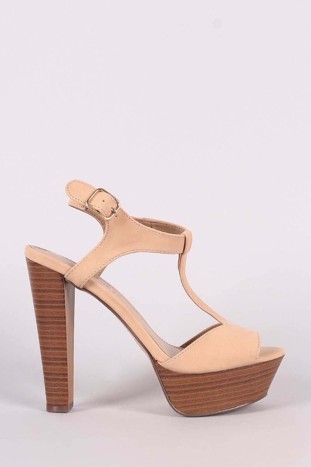 Breckelle T-Strap Platform Chunky Heel