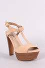 Breckelle T-Strap Platform Chunky Heel