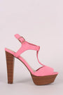 Breckelle T-Strap Platform Chunky Heel