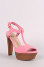 Breckelle T-Strap Platform Chunky Heel