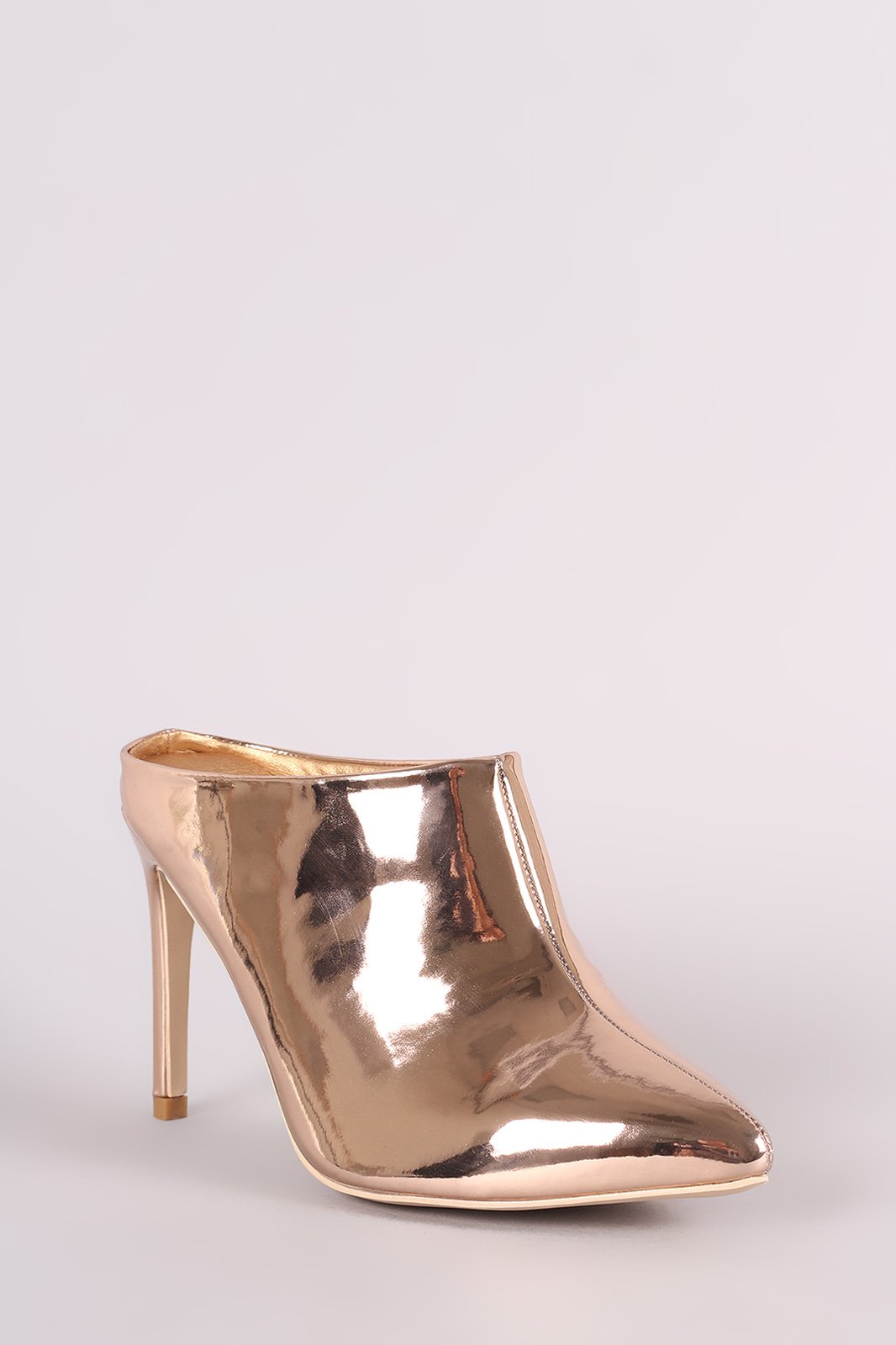 Patent Pointy Toe Stiletto Mule Heel