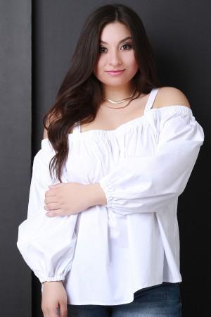 Cold Shoulder Long Bishop Sleeve Top