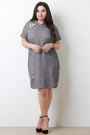 French Terry Knit Distressed Hooded Midi Dress - NoveltyOne