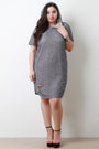 French Terry Knit Distressed Hooded Midi Dress - NoveltyOne