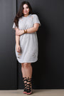 French Terry Knit Distressed Hooded Midi Dress - NoveltyOne