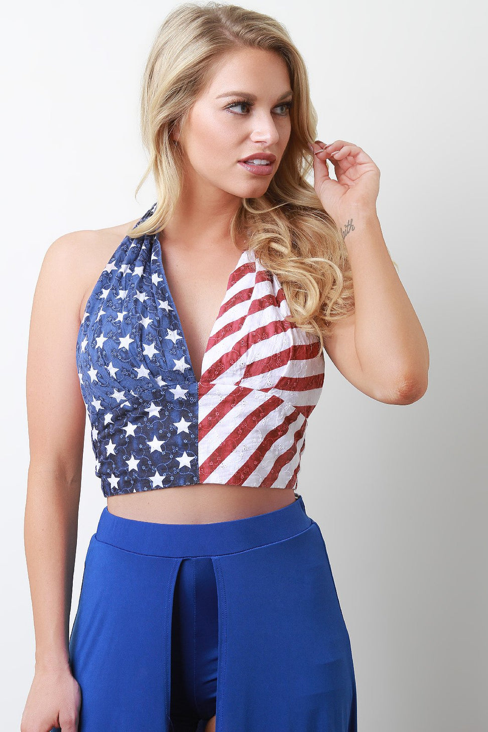 Stars and Stripes Halter Crop Top