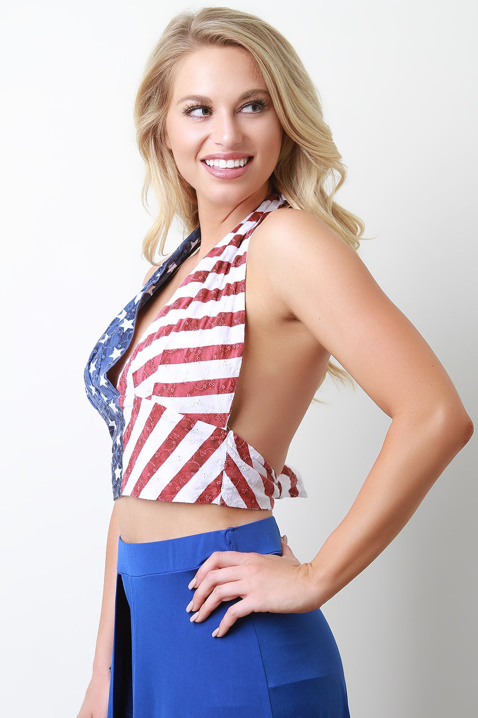 Stars and Stripes Halter Crop Top