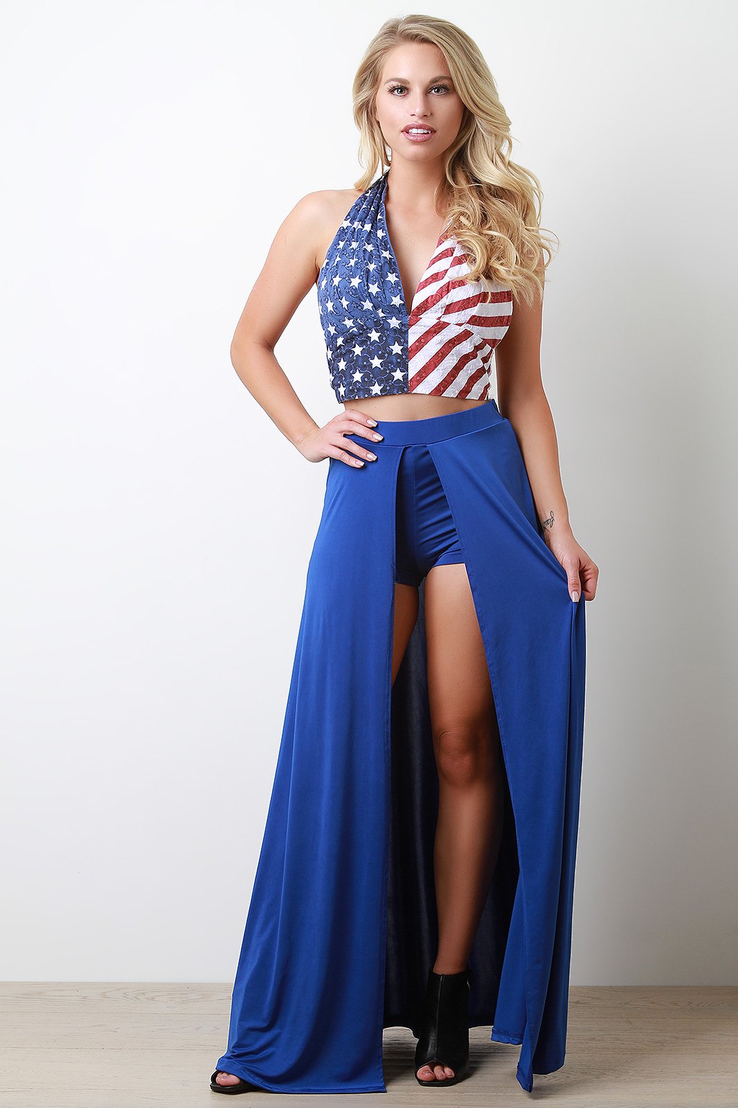 Stars and Stripes Halter Crop Top
